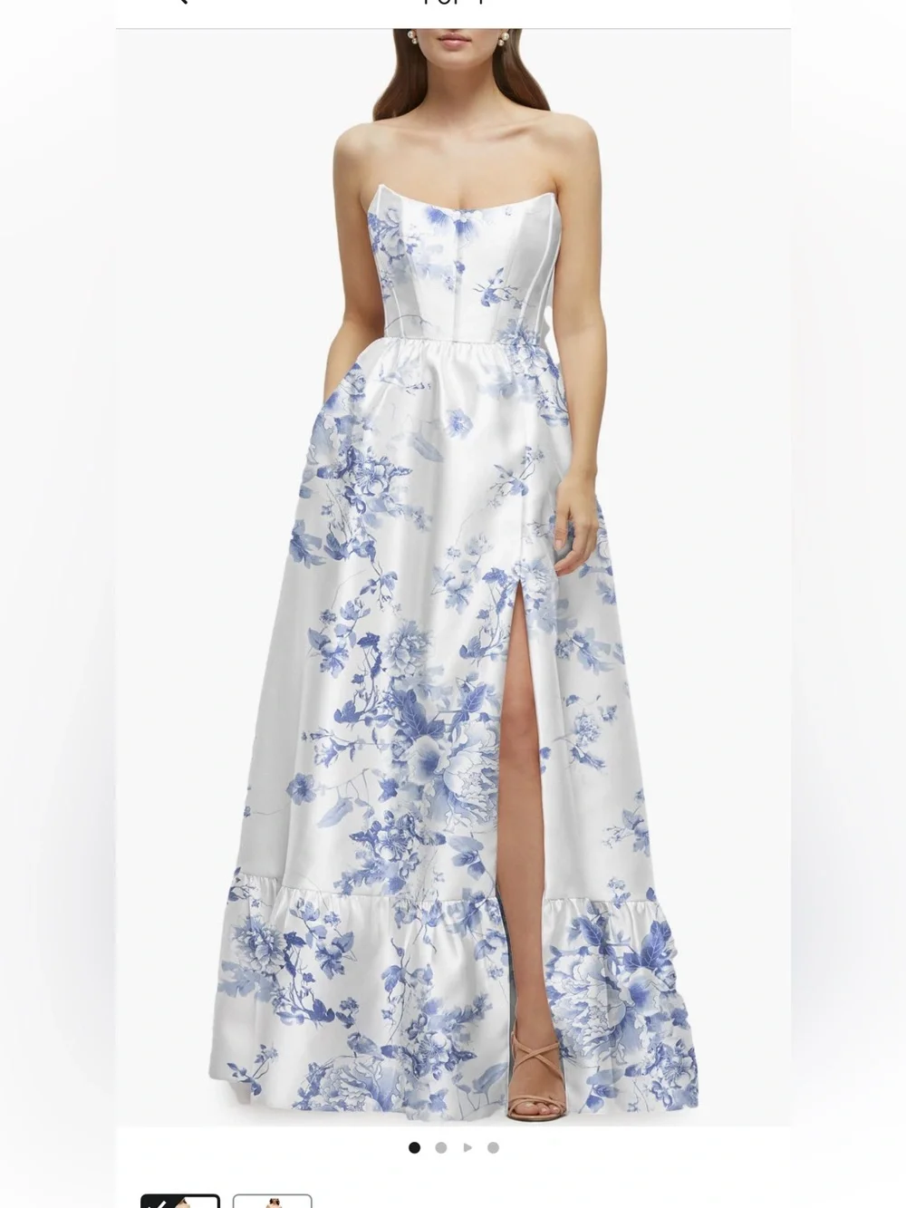 dessy blue floral dress Dessy Collection 3146BRD
